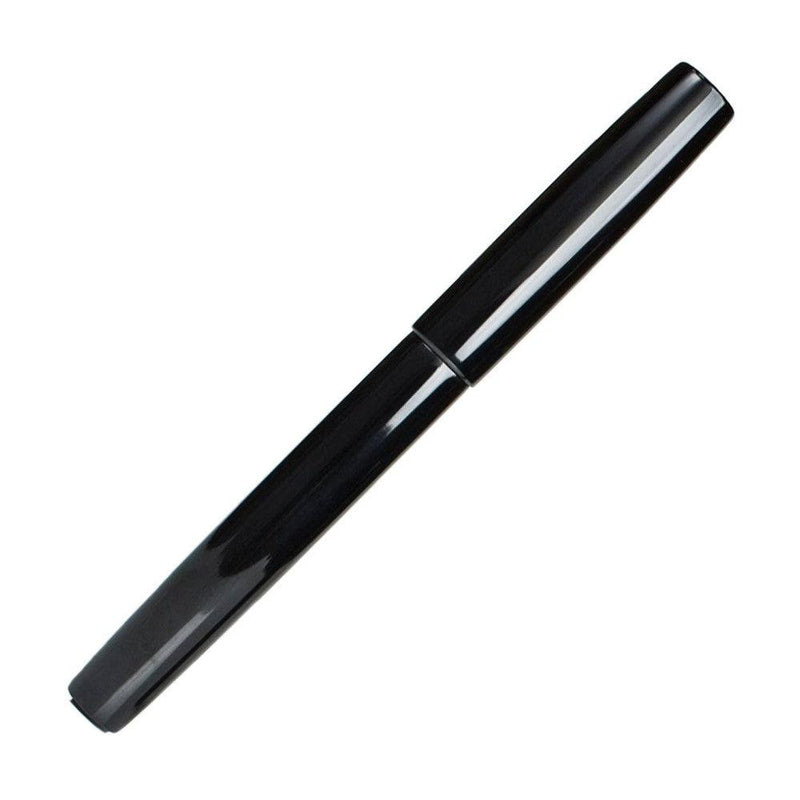 CYPRESS Kawari-nuri Solid Painted Black Fountain Pen (Flat Top) - With Cap Cover
