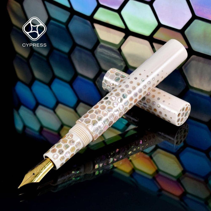 CYPRESS Fountain Pen - Modern Raden - Spring Bee - Artificial Ivory