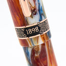 Conklin 1898 Misto Resin Orange Fountain Pen - Pen Cap Markings Close Up View | EndlessPens