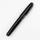 Conklin All American Raven Black Fountain Pen - Pen Leaning Right On White Background | EndlessPens