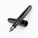 Conklin All American Raven Black Fountain Pen - Pen and Cap Cover On White Background | EndlessPens