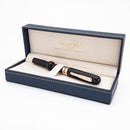 Conklin Mark Twain Crescent Black Chase with Rosegold Fountain Pen - Pen Displayed In Case | EndlessPens