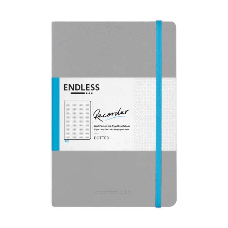 Endless Stationery Recorder Regalia Paper A5 Notebook - Mountain Snow Grey (Dotted)