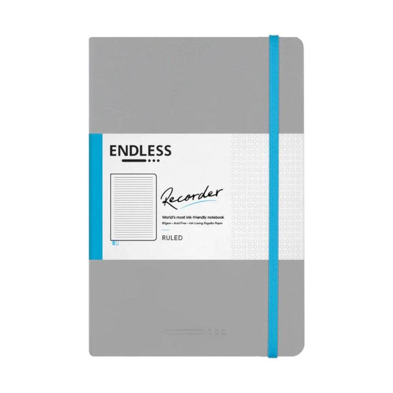 Endless Stationery Recorder Regalia Paper A5 Notebook - Mountain Snow Grey (Ruled)