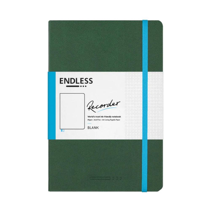 Endless Stationery Recorder Regalia Paper A5 Notebook - Forest Canopy Green (Blank)