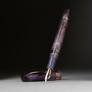 Leonardo Momento Magico Amethyst Fountain Pen (Stainless Steel) On Dark Background | EndlessPens