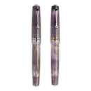 Leonardo Momento Magico Amethyst Fountain Pen (Stainless Steel) - Two Pens On White Background | EndlessPens