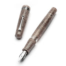 Leonardo Momento Magico Sea Sand Fountain Pen (Stainless Steel) - Cap Removed From Body Exposing Nib | EndlessPens