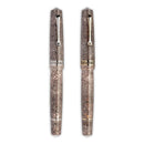 Leonardo Momento Magico Sea Sand Fountain Pen (Stainless Steel) - Two Pens On White Background | EndlessPens