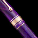 Leonardo Momento Zero Fioritura Viola Fountain Pen - Gold Trim Close Up View