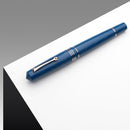Leonardo Momento Zero Grande 2.0 The Art of Guillochè 14K Gold Fountain Pen - Iris Blue With Cap Cover | EndlessPens