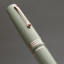 Leonardo Momento Zero Grande 2.0 The Art of Guillochè 14K Gold Fountain Pen - Verdigris Close Up | EndlessPens