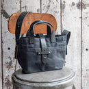 Peg and Awl Mini Waxed Canvas Tote Bag - All Black