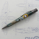Retro 51 Imperial War Museum Spitfire N3200 Rollerball Pen - Pen Slanting To The Right On Top Of Paper | EndlessPens