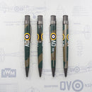 Retro 51 Imperial War Museum Spitfire N3200 Rollerball Pen - Four Pens On Top Of Paper | EndlessPens