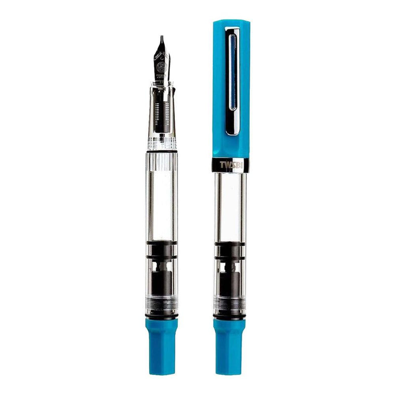 TWSBI Fountain Pen - ECO Cerulean - Special Edition (2022) - side by side