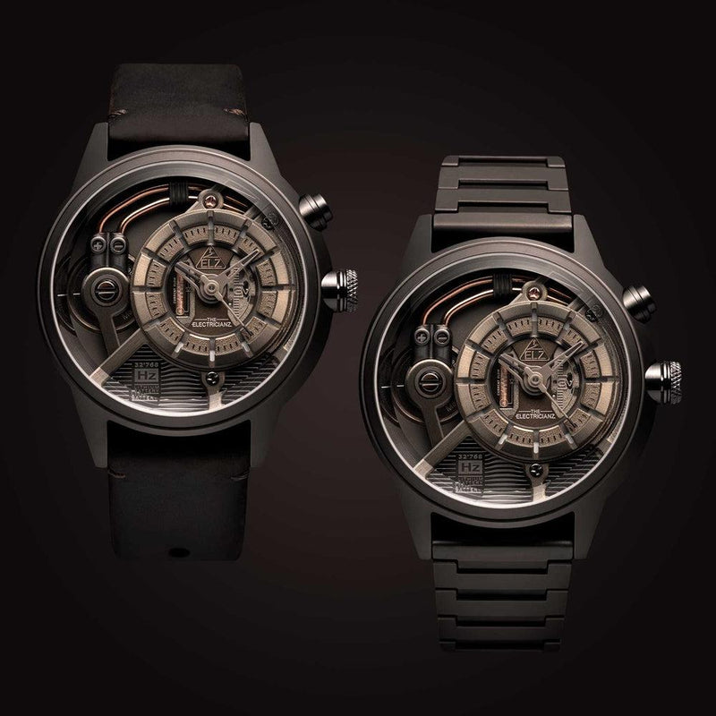 The Electricianz Brown Z Watch - 45mm (A Pair Of Wristwatches)