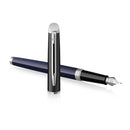 Waterman Hémisphère Colour Blocking Fountain Pen (2024) - Black and Blue - Nib Exposed