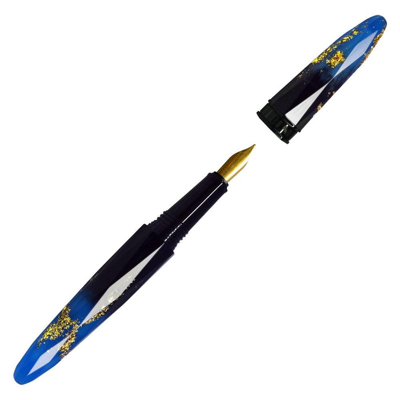 BENU Briolette Luminous Sapphire Fountain Pen (cap and nib)