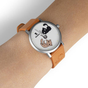 BOUNSHI × @twenty_sides Grumpy Kitty Watch - A Person Wearing Wristwatch | EndlessPens