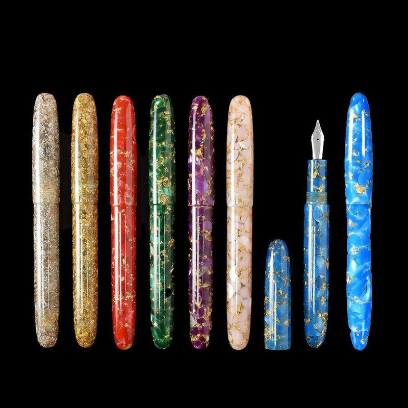 CYPRESS Fountain Pen - Acrylic - Sparkling Colors Gold Foil