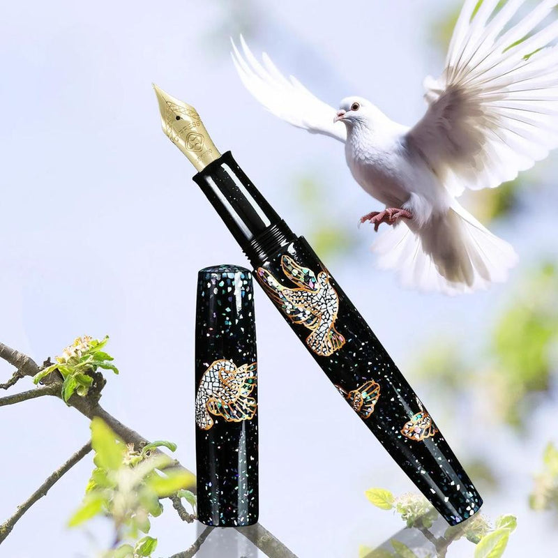 CYPRESS Fountain Pen - Eggshell Raden - Dove of Peace