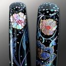 CYPRESS Eggshell and Raden Radiant Arabesque Fountain Pen - Two Pen Cap Covers | EndlessPens