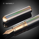 CYPRESS Laser Radiance Kaleidoscope of Brilliance Fountain Pen - Isometric Y | EndlessPens
