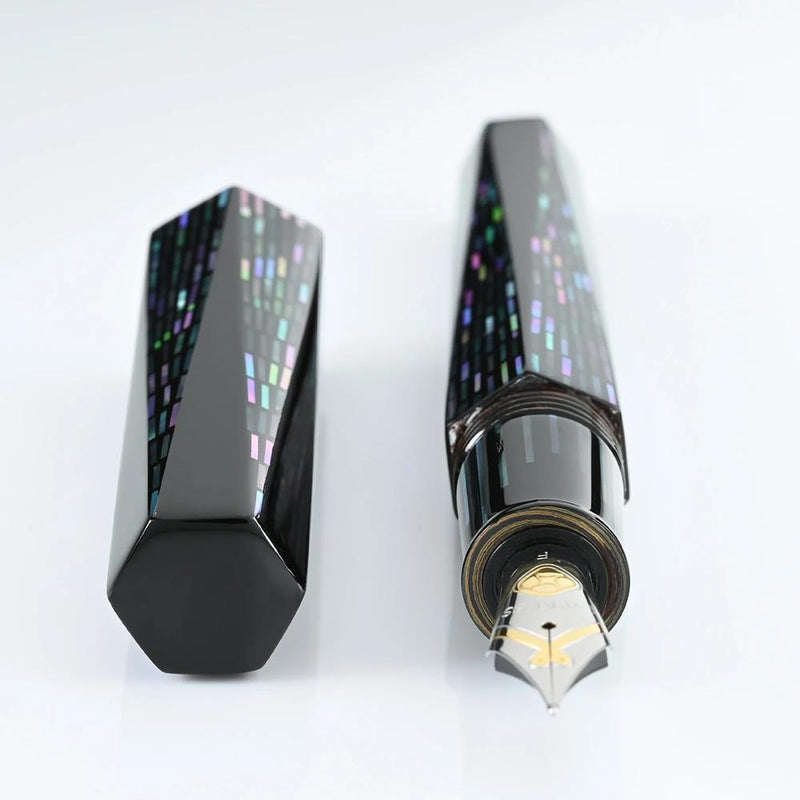 CYPRESS Modern Raden The Diamond Cut-Hexagon-MR001 Fountain Pen - Pen and Cap Cover with Nib Exposed | EndlessPens