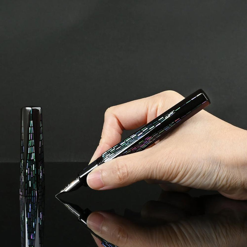 CYPRESS Modern Raden The Diamond Cut-Hexagon-MR001 Fountain Pen - Pen Being Held By Hand | EndlessPens
