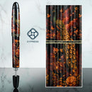 CYPRESS Vacuum Filling Peacock Splendor Fountain Pen - Pen and Case | EndlessPens