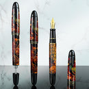 Three CYPRESS Vacuum Filling Peacock Splendor Fountain Pens | EndlessPens