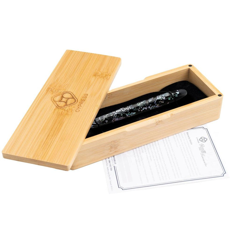 CYPRESS × @micahfinds Victorian Flora: The Humble Fern (14K Gold) Fountain Pen with Wooden Box | EndlessPens
