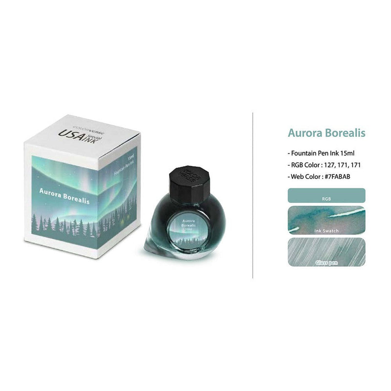 Colorverse USA Special Series Addition Ink Bottle (15ml) - Aurora Borealis | EndlessPens