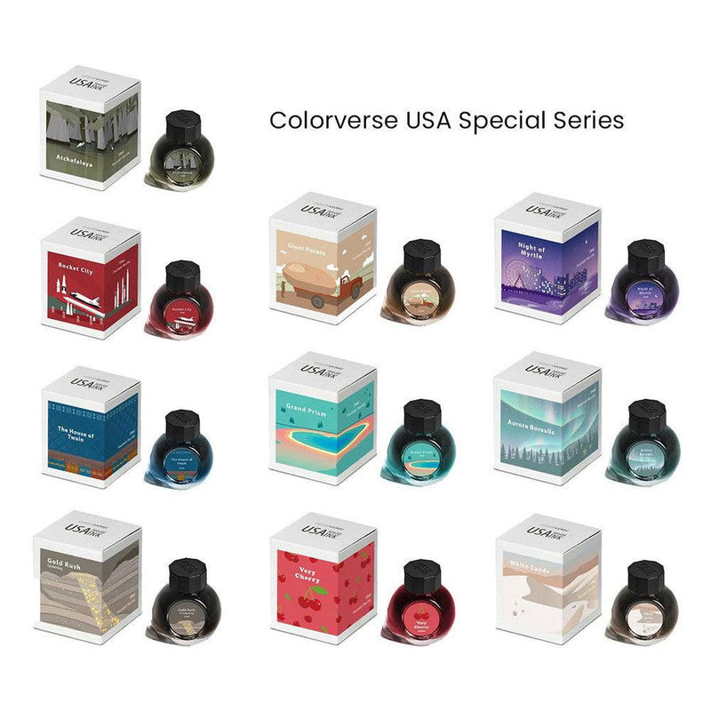 Colorverse USA Special Series Addition Ink Bottle (15ml) - Ten Ink Colors On White Background | EndlessPens