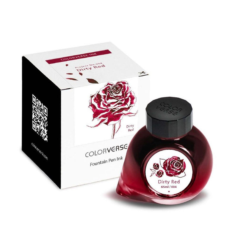 Colorverse Ink Bottle (65ml) - Project Vol. 1 - Dirty Red - Box and Bottle