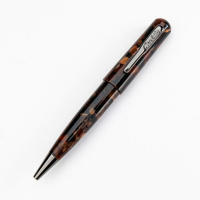 Conklin All American Brownstone Ballpoint Pen - Pen Leaning Left On White Background | EndlessPens