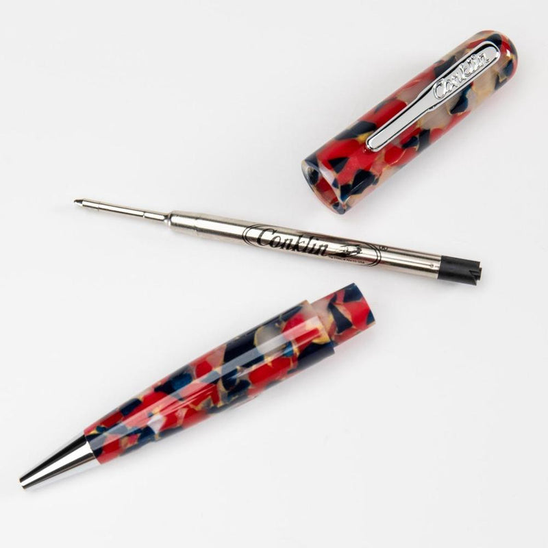 Conklin All American Old Glory Ballpoint Pen - Pen Disassembled on White Background | EndlessPens