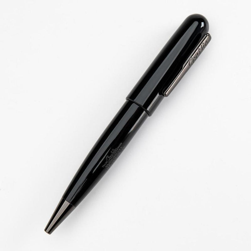 Conklin All American Raven Black Ballpoint Pen - Pen Pointing Left On White Background | EndlessPens