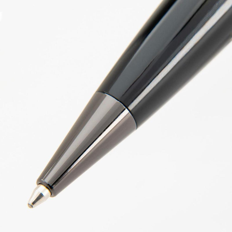 Conklin All American Raven Black Ballpoint Pen - Pen Tip Close Up On White Background | EndlessPens