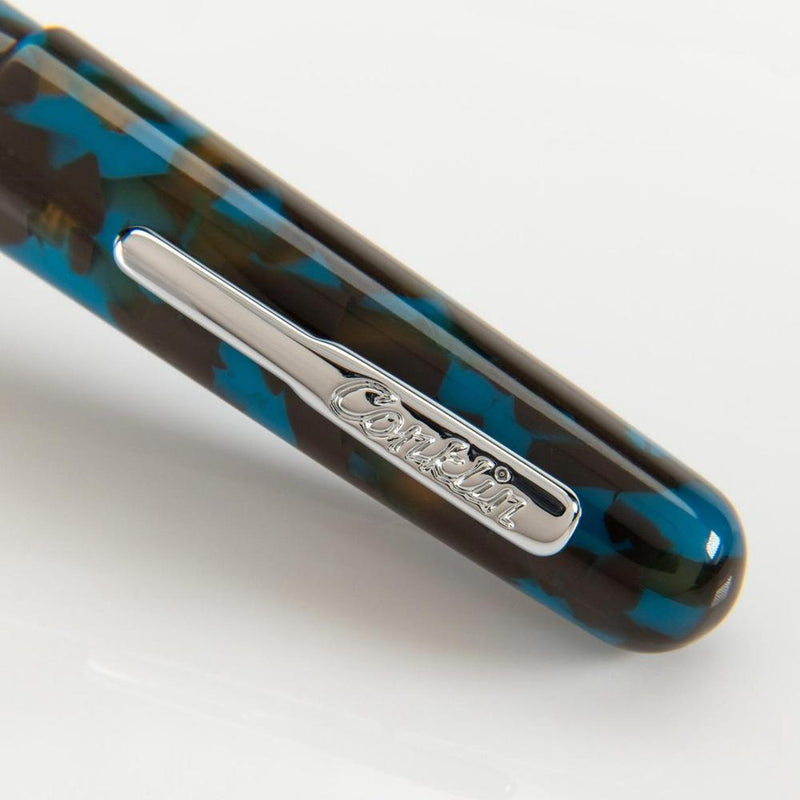 Conklin All American Southwest Turquoise Ballpoint Pen - Pen Trim Close Up View | EndlessPens