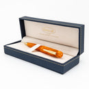 Conklin All American Sunburst Orange Ballpoint Pen - Pen Displayed In Case On White Background | EndlessPens