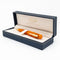 Conklin All American Sunburst Orange Ballpoint Pen - Pen Displayed In Case On White Background | EndlessPens