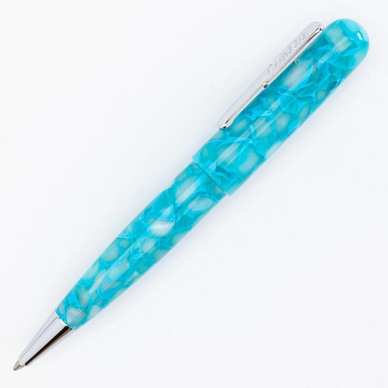 Conklin All American Turquoise Serenity Ballpoint Pen - Pen Angled Left on White Background | EndlessPens