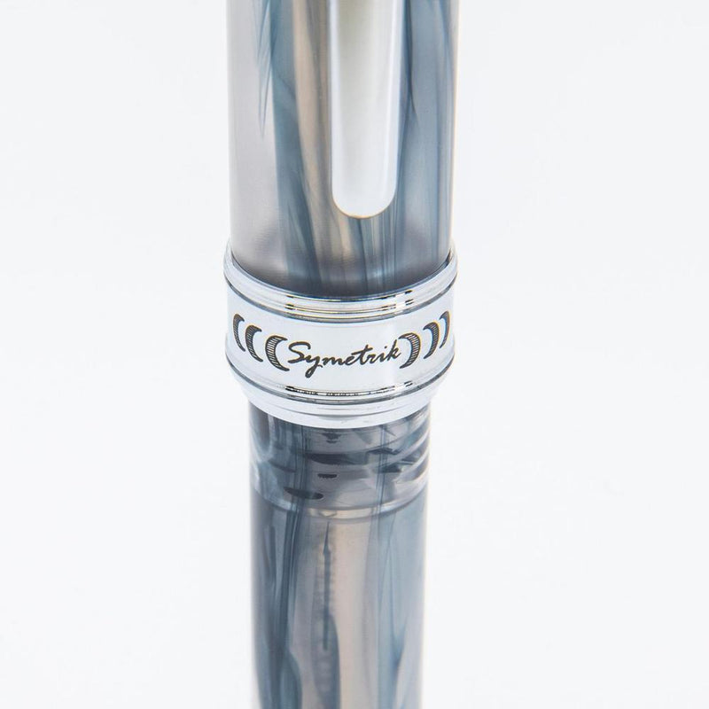 Conklin Symetrik Blue Supernova Ballpoint Pen - Pen Markings Close Up View | EndlessPens