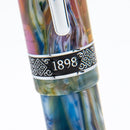 Conklin 1898 Misto Resin Green Fountain Pen (14K Gold) - Pen Cap Markings Close Up View | EndlessPens