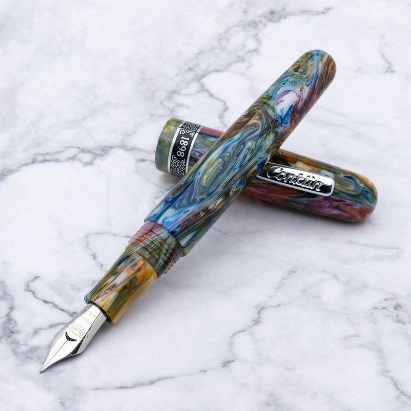 Conklin 1898 Misto Resin Green Fountain Pen (14K Gold) - Pen With Cap Cover Removed | EndlessPens