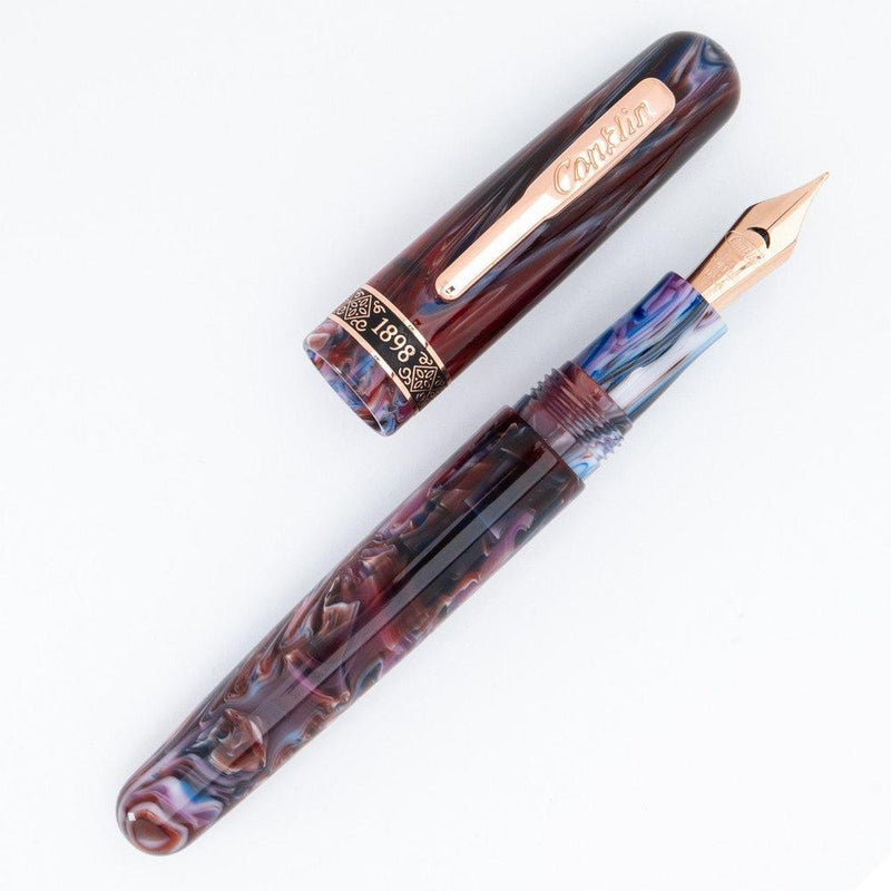 Conklin 1898 Misto Resin Purple Fountain Pen (14K Gold) - cap Cover Detached From Pen | EndlessPens