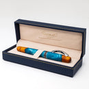 Conklin 1898 Spectra Fusion Blue Fountain Pen (14K Gold) - Pen on DIsplay Case | EndlessPens