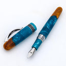 Conklin 1898 Spectra Fusion Blue Fountain Pen - Pen and Cap Cover | EndlessPens